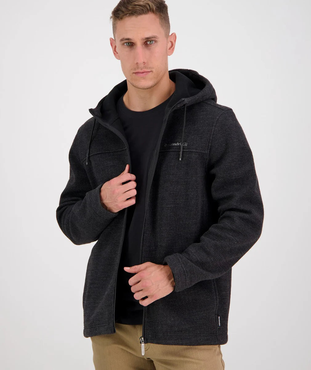 Swanndri Men's Riffleman Wool Blend Hoodie - Charcoal
