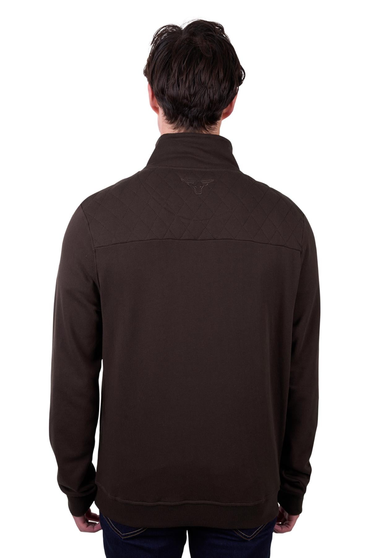 Pure Western Men’s Troy 14 Zip Pullover - Chocolate