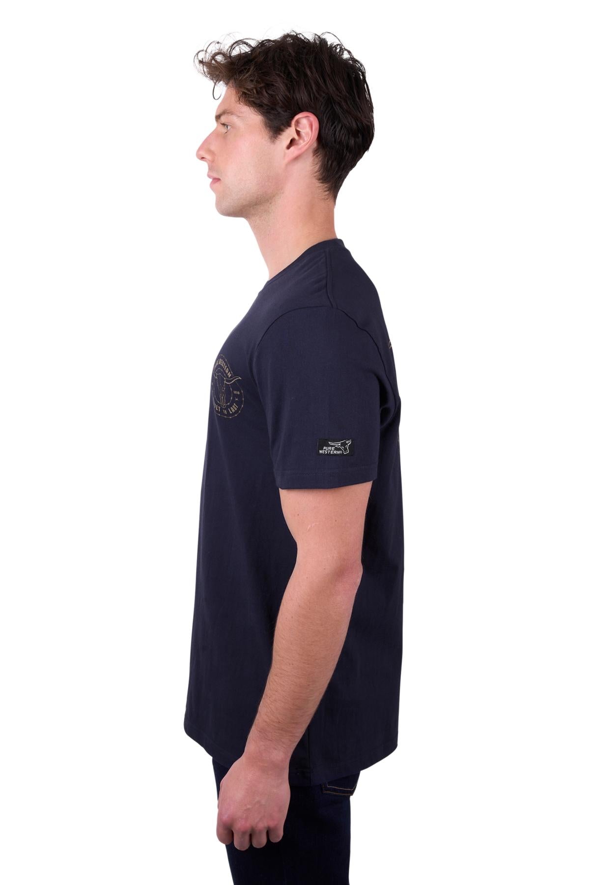 Pure Western Men’s Walker Short Sleeve Tee - Navy