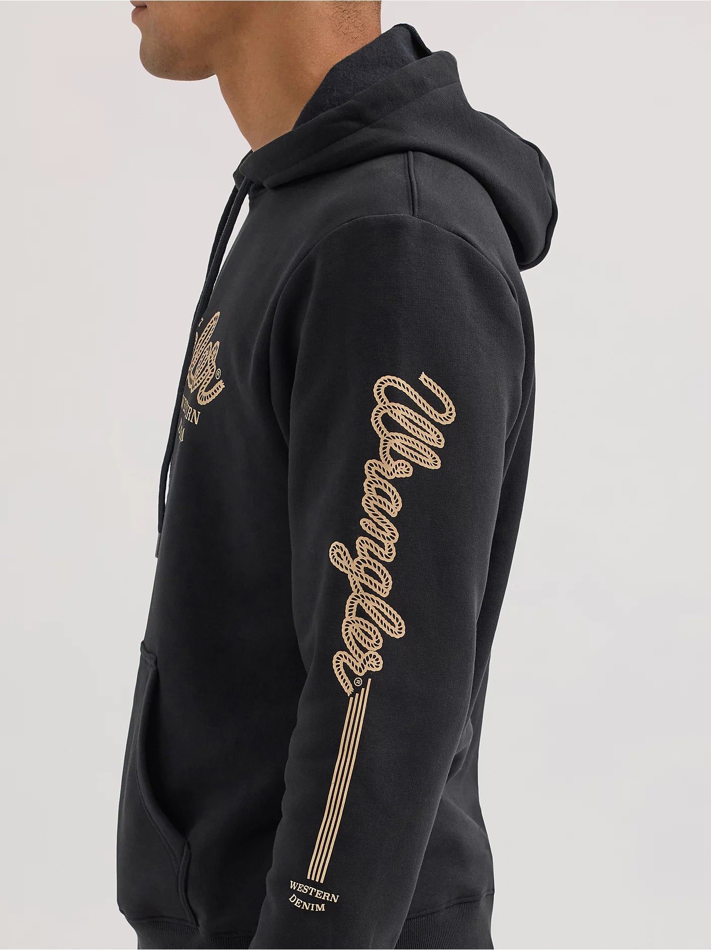 Wrangler Men's Logo Arm Hit Pullover Hoodie - Jet Black