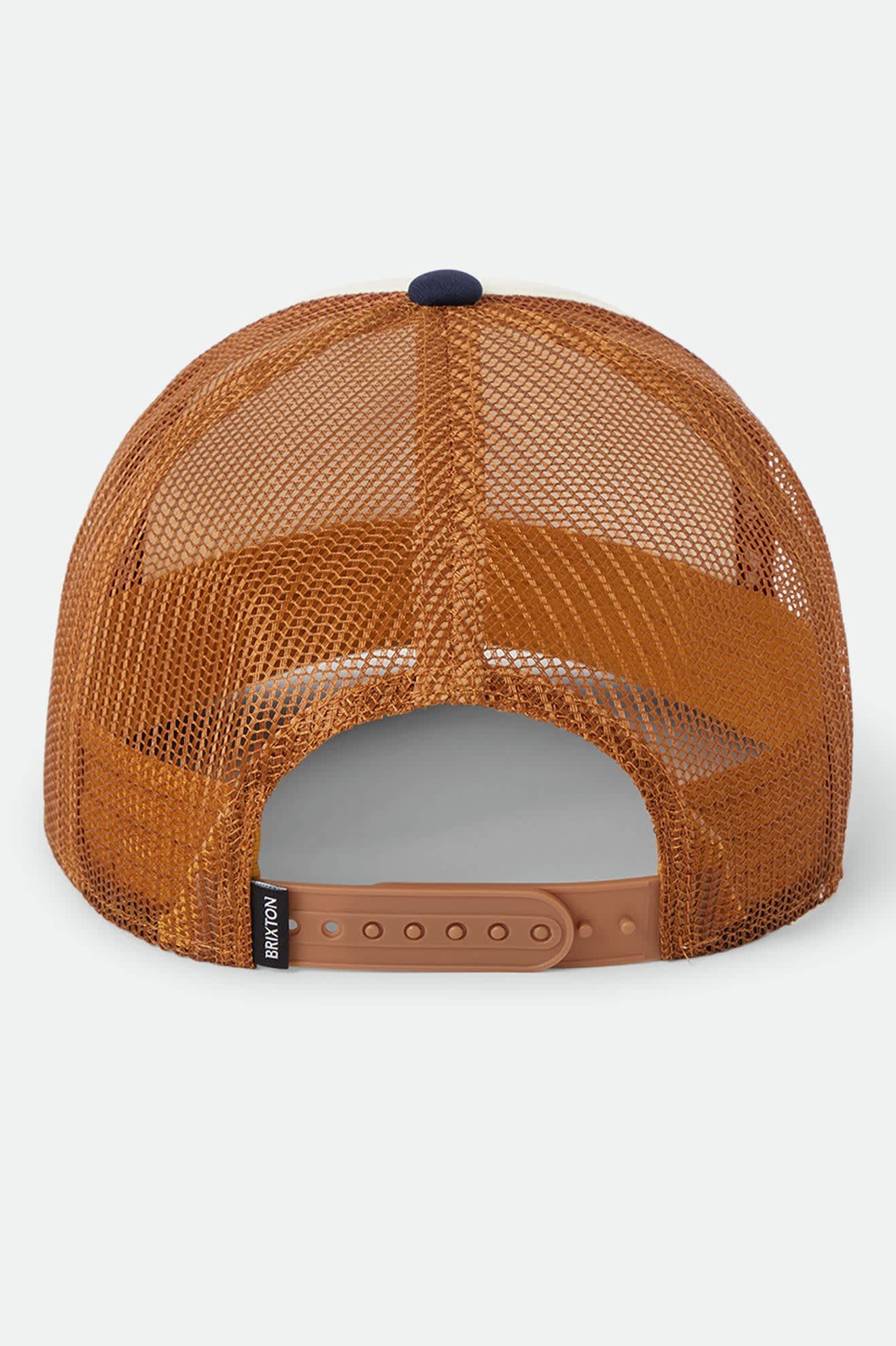 Brixton Unisex Mid Century Ranch Trucker Hat - Off White/Washed Navy/Caramel