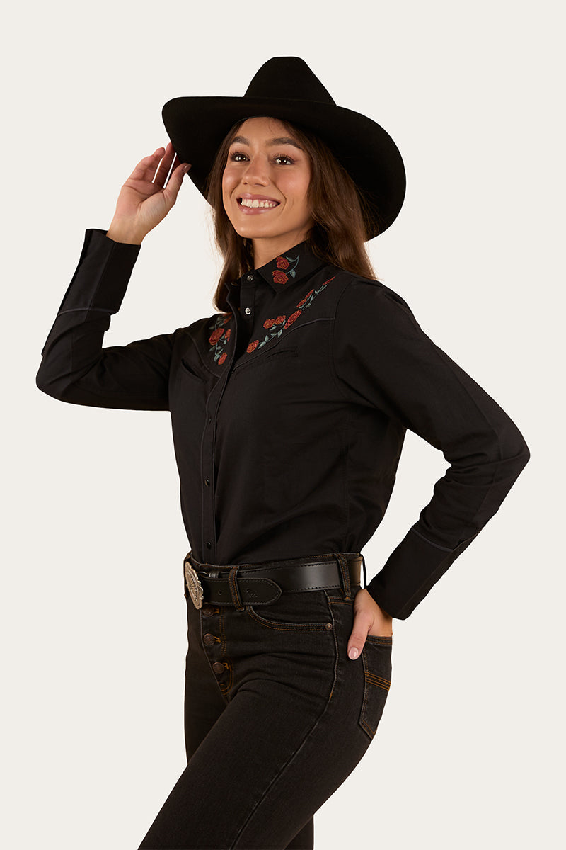 Ringers Western Women's Midnight Rose Western Shirt - Black