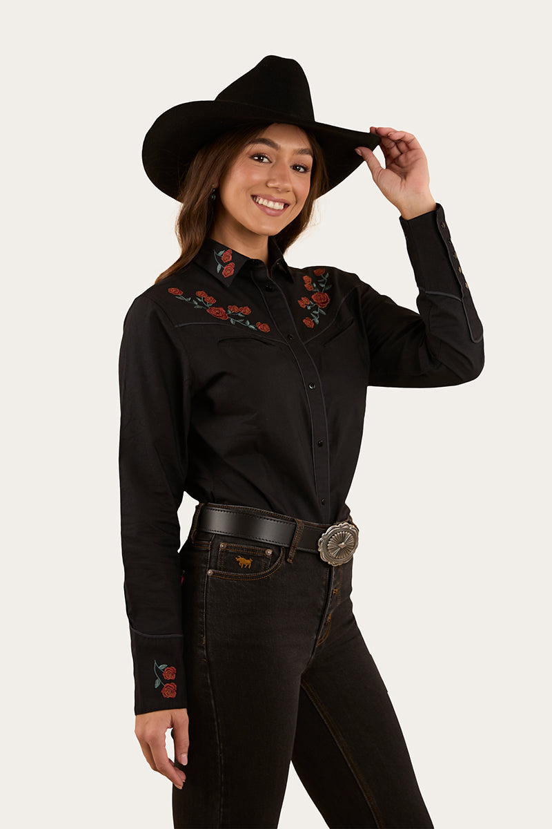Ringers Western Women's Midnight Rose Western Shirt - Black