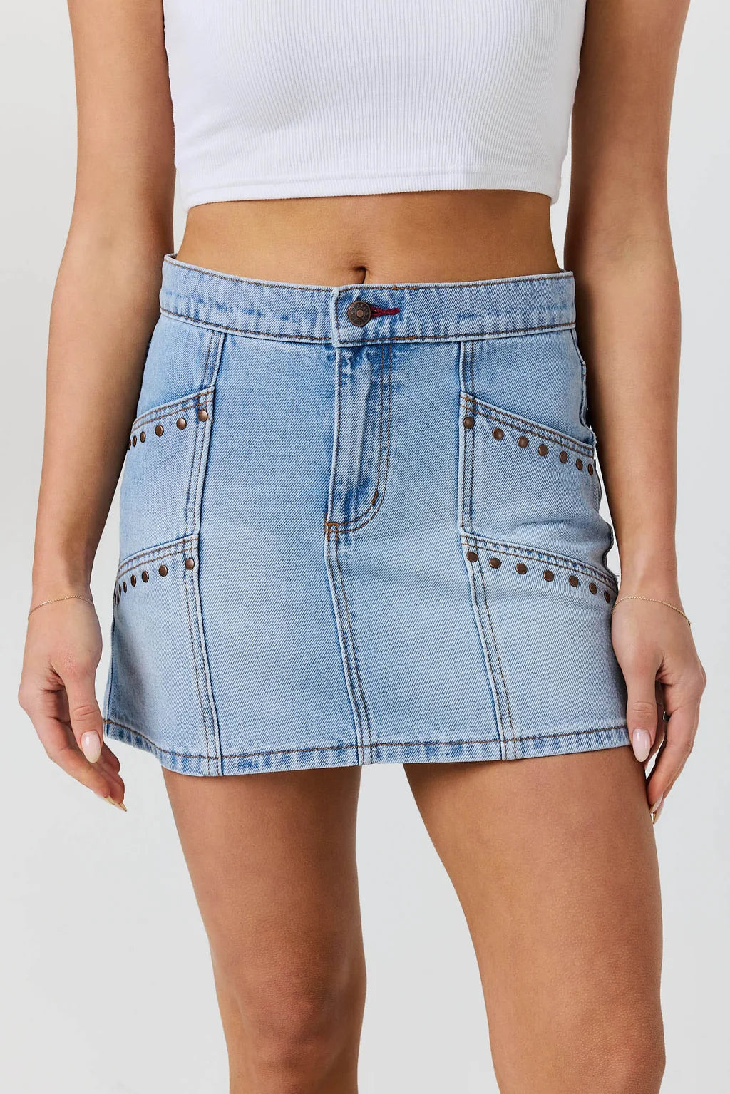 Ringers Western Womens Once a Cowgirl Mini Skirt - Vintage Light Blue