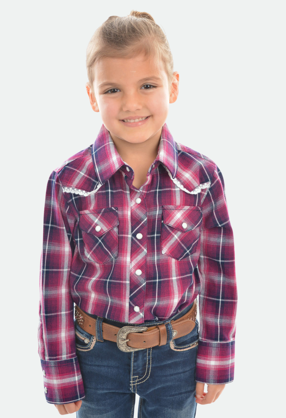 Pure Western Girls Miley Frill Long Sleeve Shirt - SALE