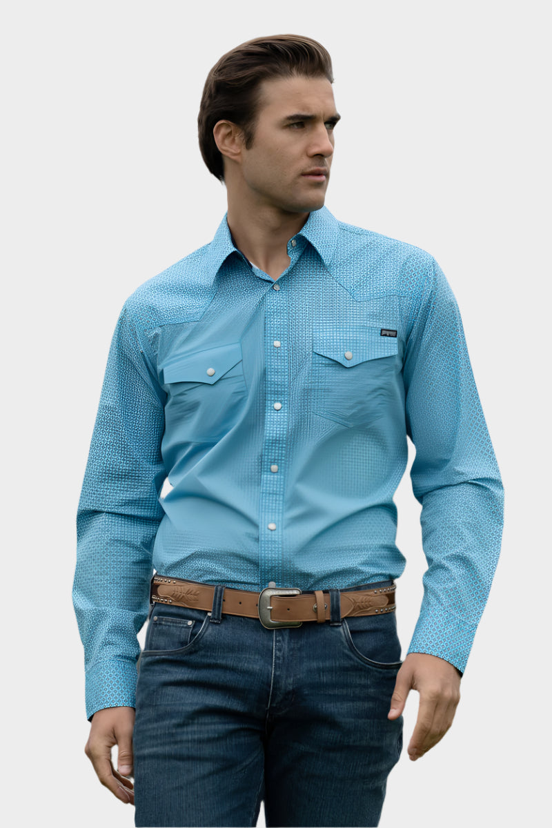 Pure Western Men's Roy Print Western Long Sleeve Shirt