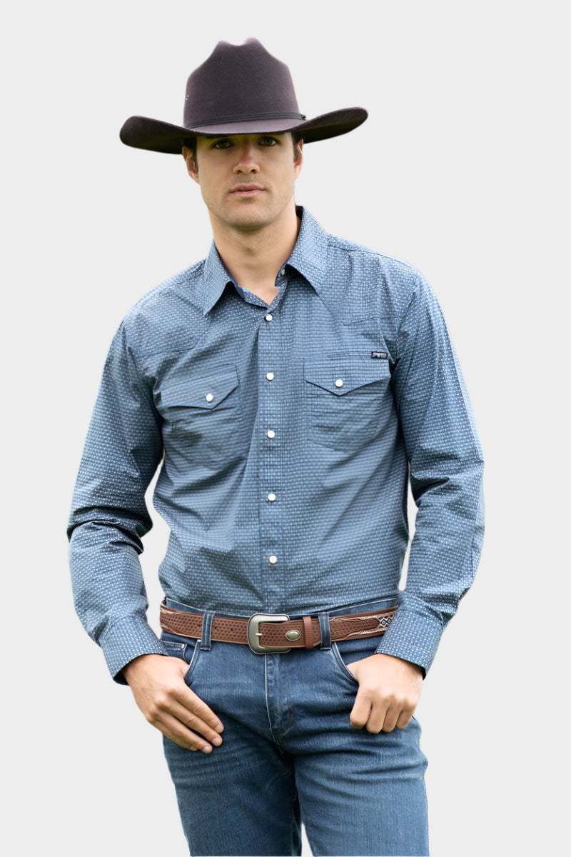 PURE WESTERN HENRY PRINT WESTERN LONG SLEEVE SHIRT