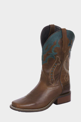 PURE WESTERN WOMENS ABILENE BOOT (OILED BROWN/DARK TEAL)