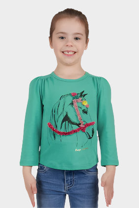 PURE WESTERN GIRLS IVA LONG SLEEVE TEE (GREEN)