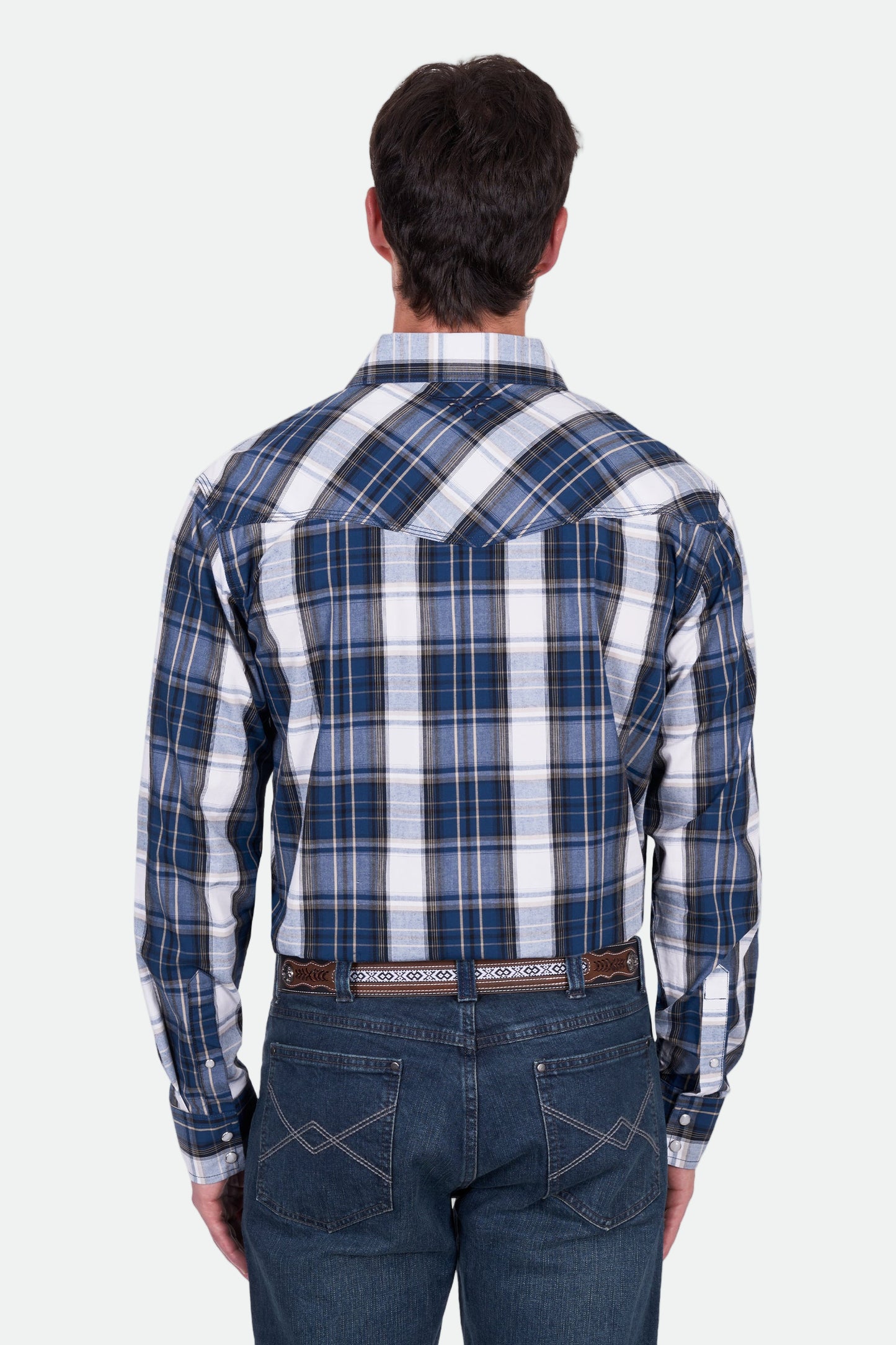 Pure Western Men's Nicholas Ls Shirt - Navy/Tan