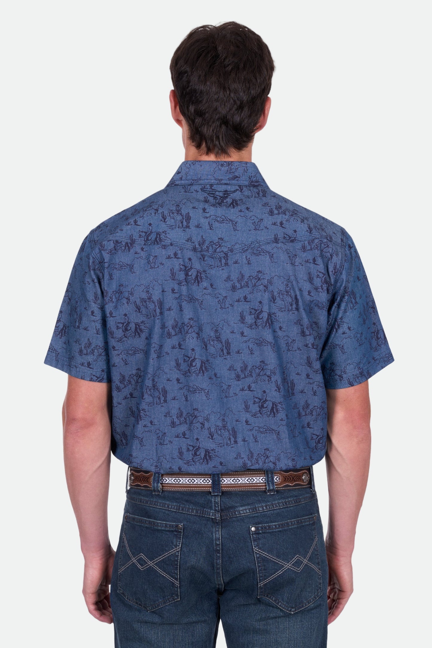 Pure Western Men's Travis Ss Shirt - Chambray