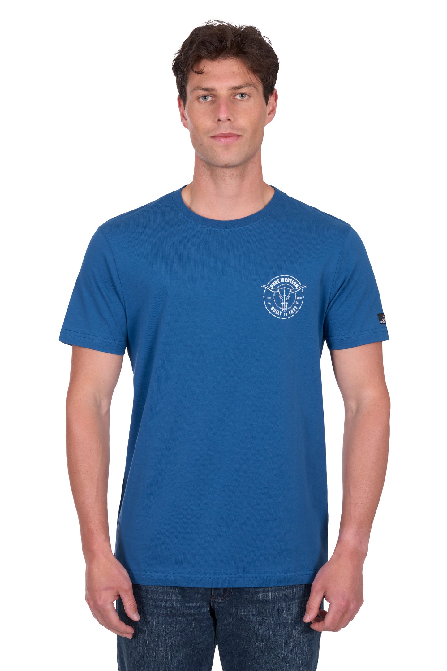Pure Western Men's Walker Ss Tee - Denim