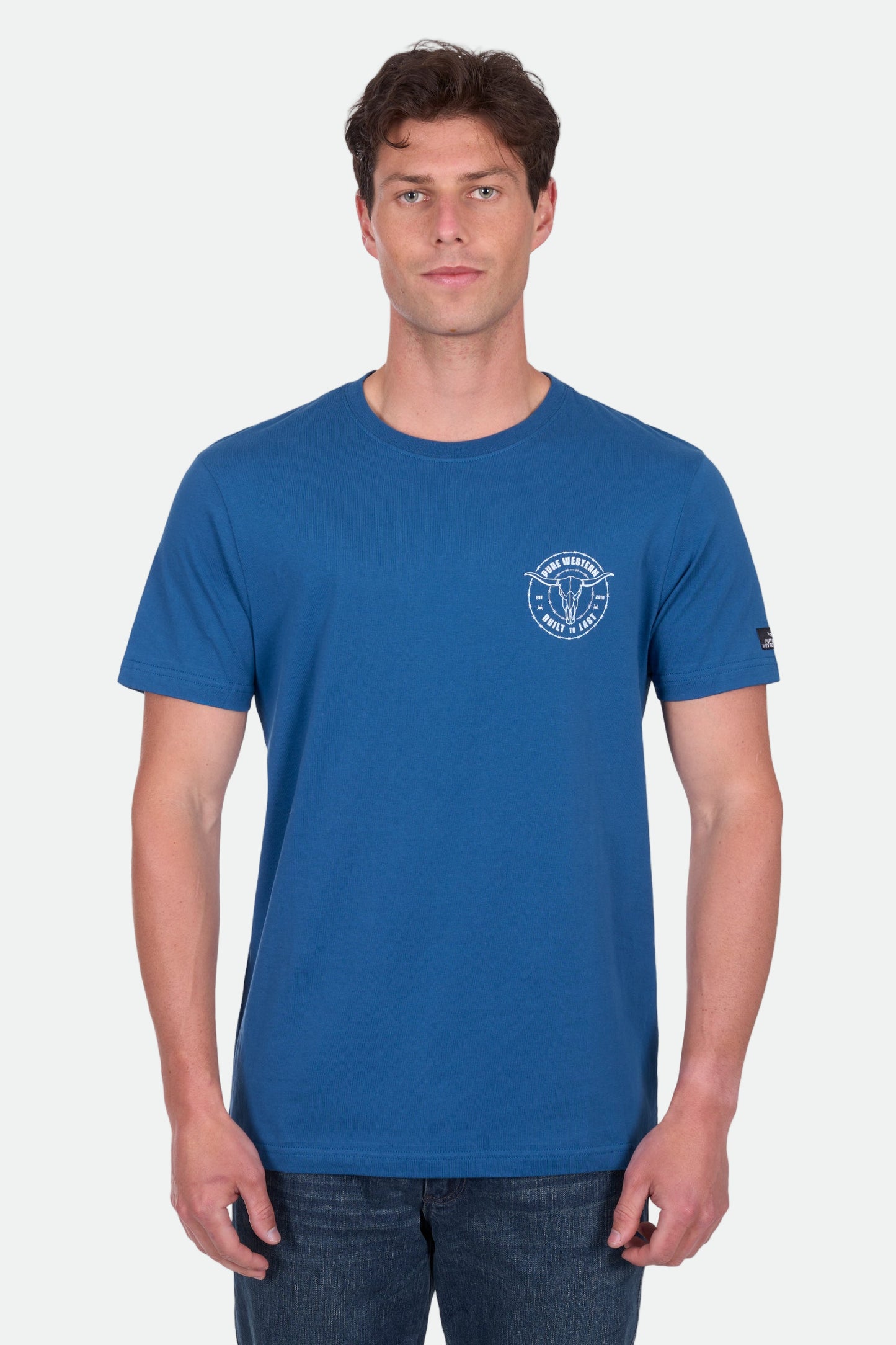 Pure Western Men's Walker Ss Tee - Denim