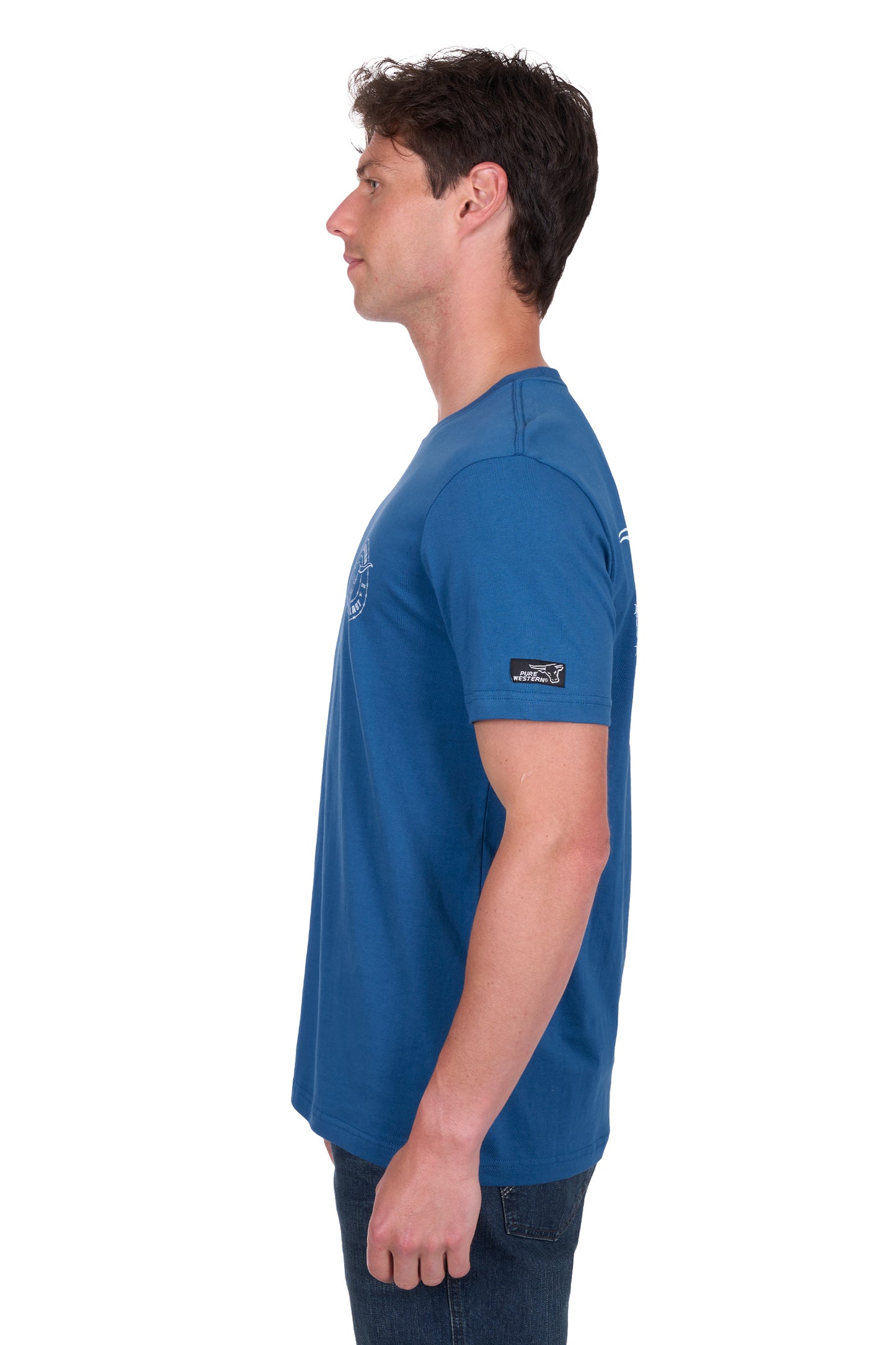 Pure Western Men's Walker Ss Tee - Denim