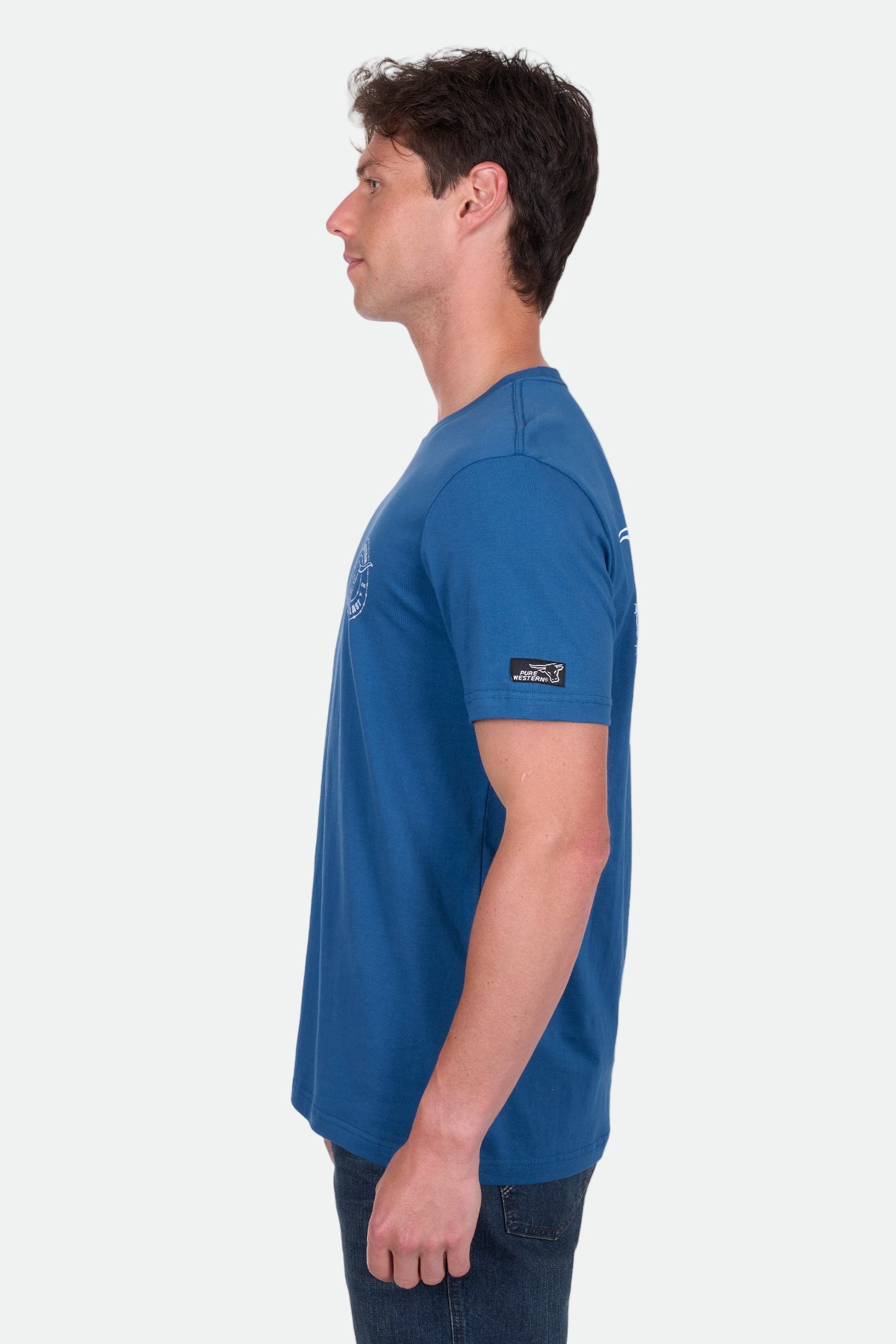 Pure Western Men's Walker Ss Tee - Denim