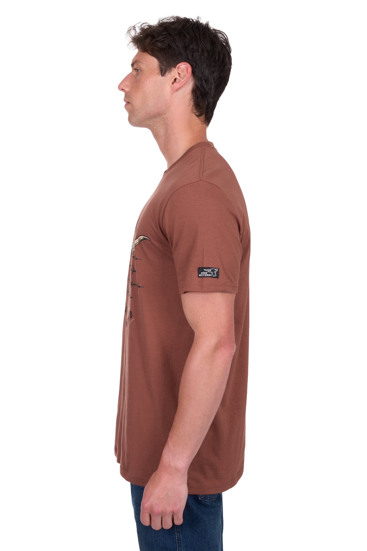 Pure Western Men's Frank Ss Tee - Rust