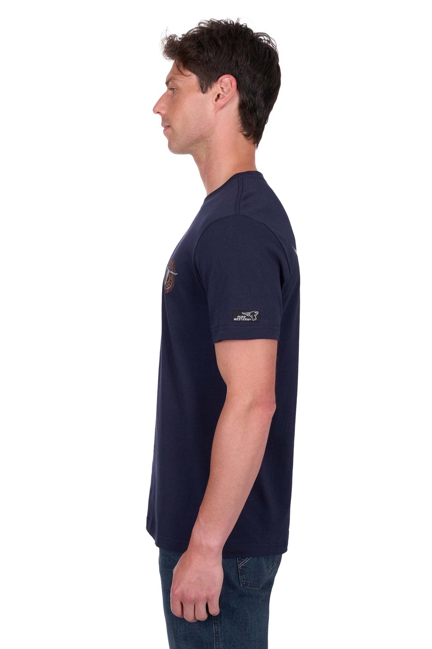 Pure Western Men's Samuel Ss Tee - Navy