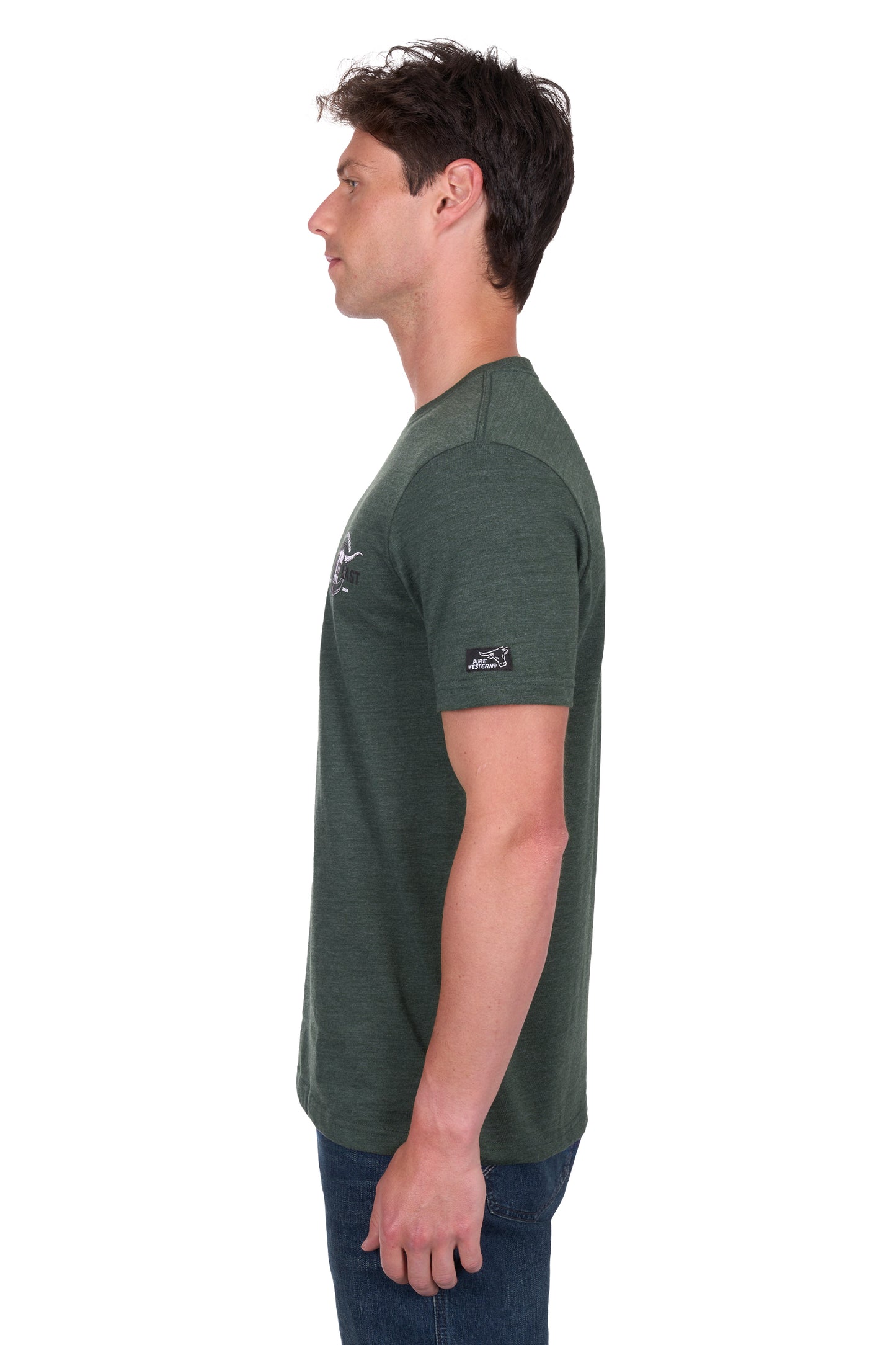 Pure Western Men's Todd Ss Tee - Green Marle