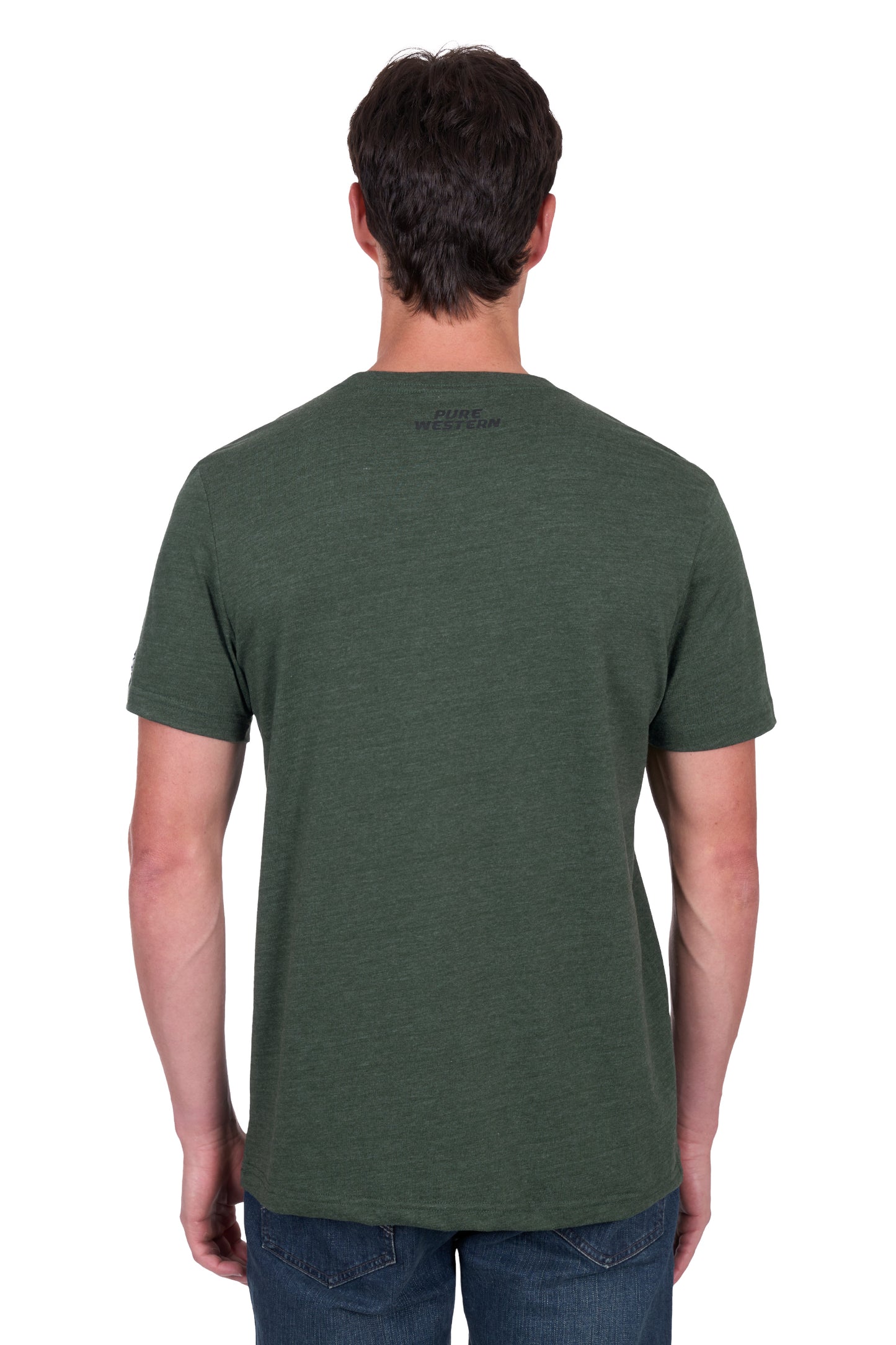 Pure Western Men's Todd Ss Tee - Green Marle