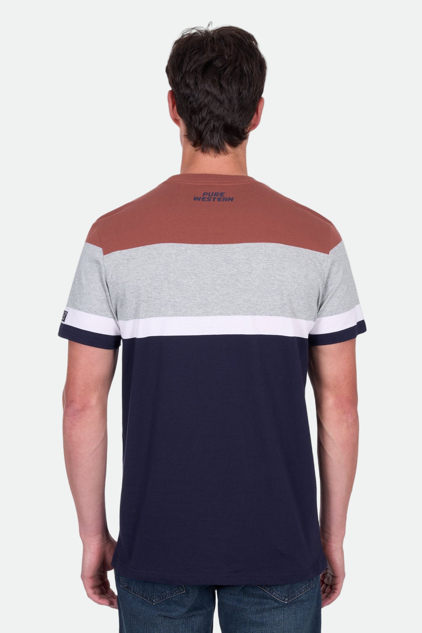 Pure Western Men's Jeffrey Ss Tee - Navy/Rust