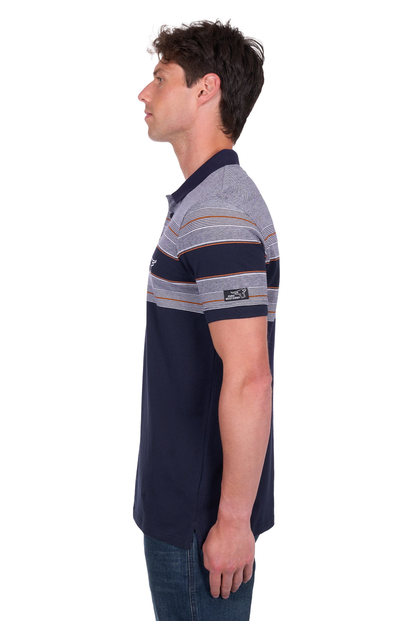 Pure Western Men's Brad Ss Polo - Navy