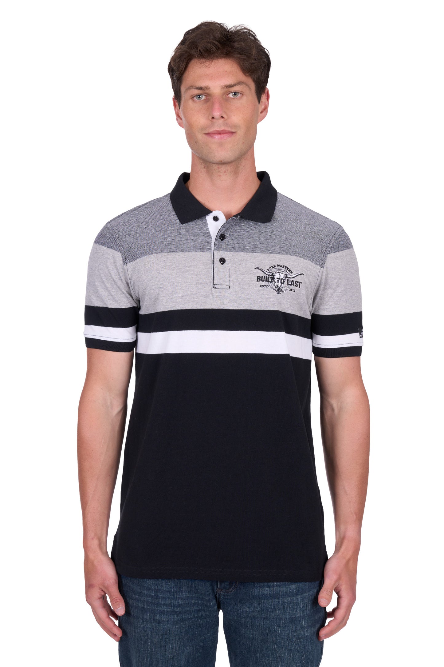 Pure Western Men's Shane Ss Polo - Black