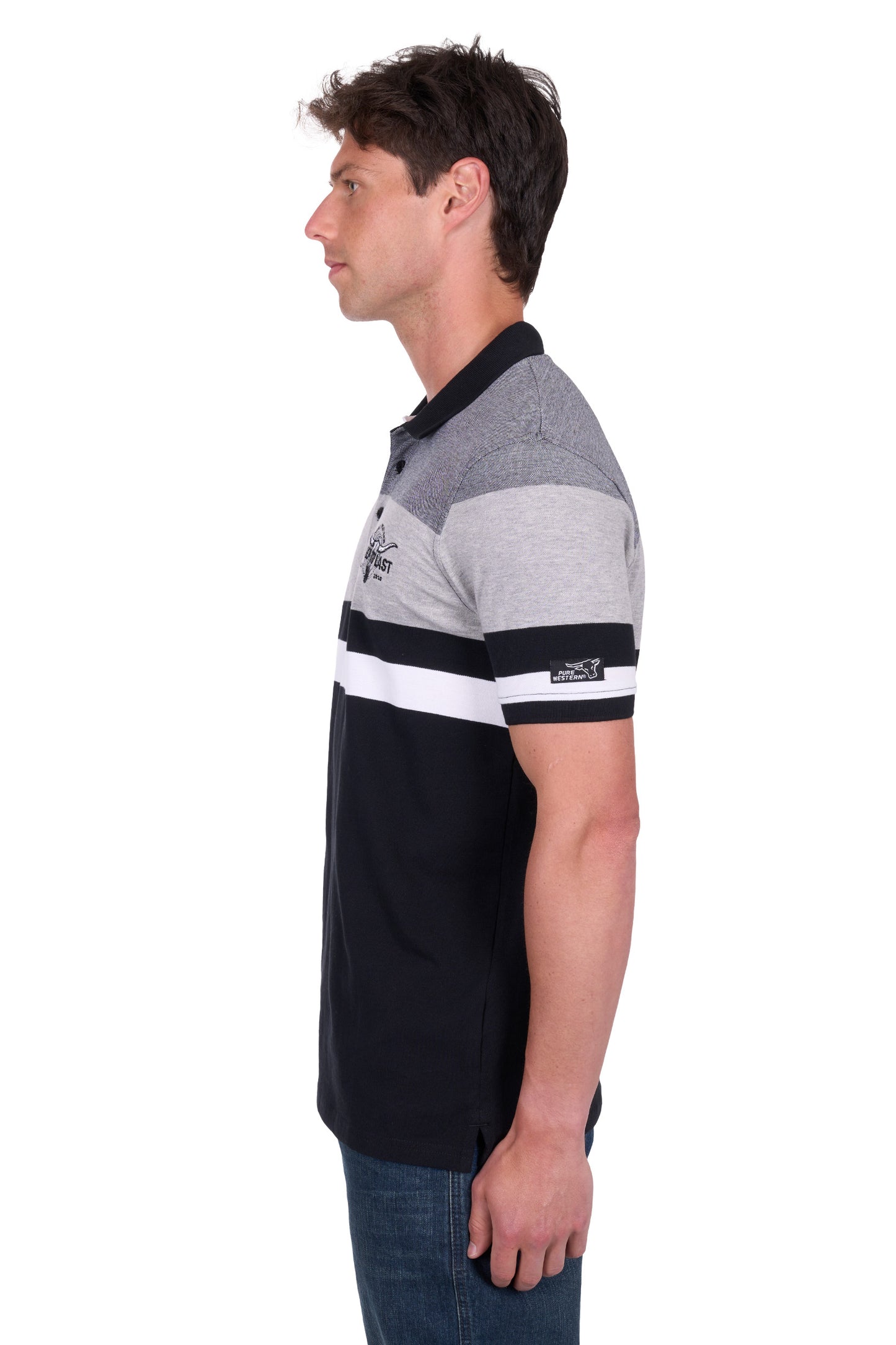 Pure Western Men's Shane Ss Polo - Black