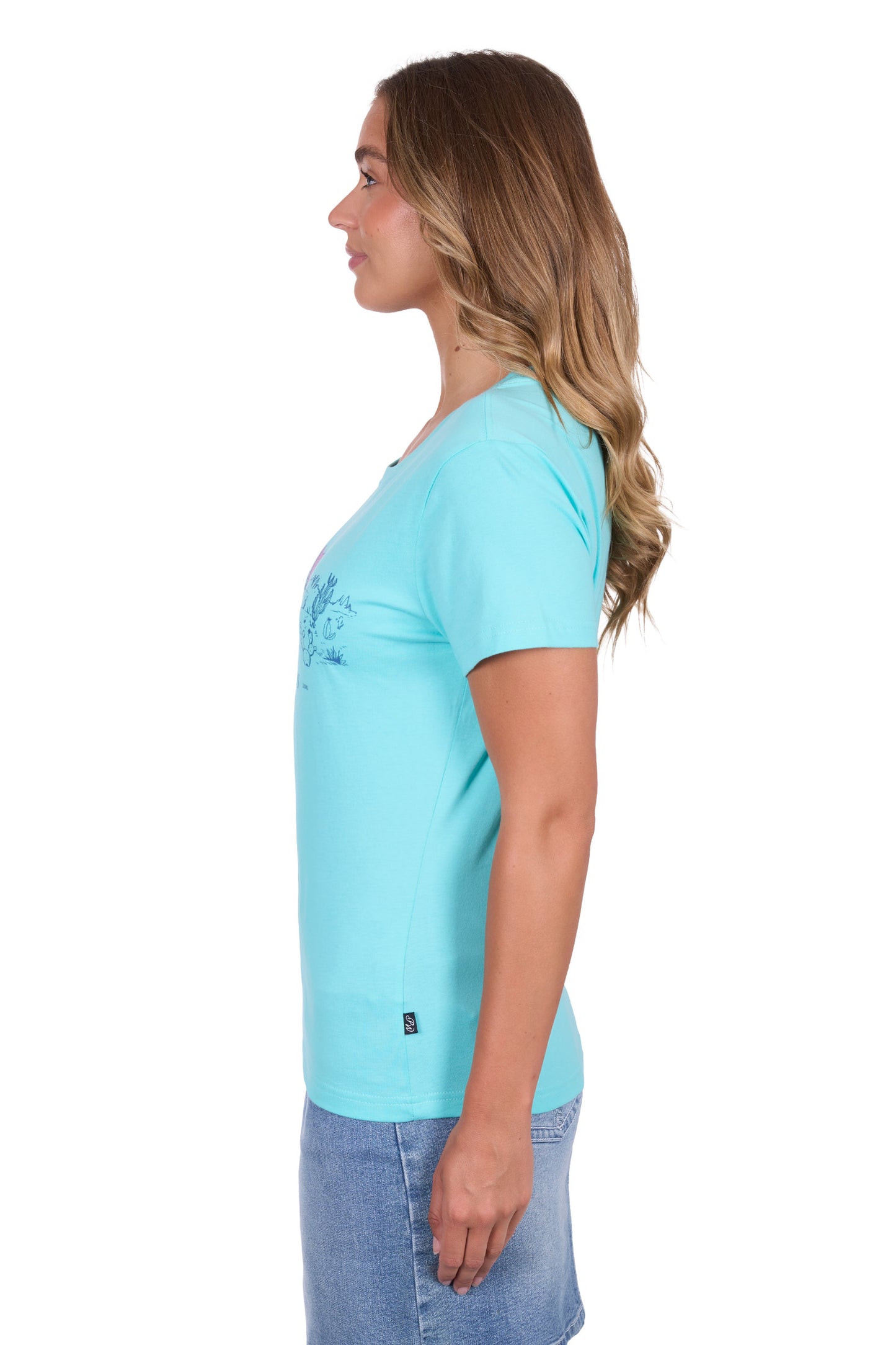 Pure Western Women's Shelly Ss Tee - Turquoise