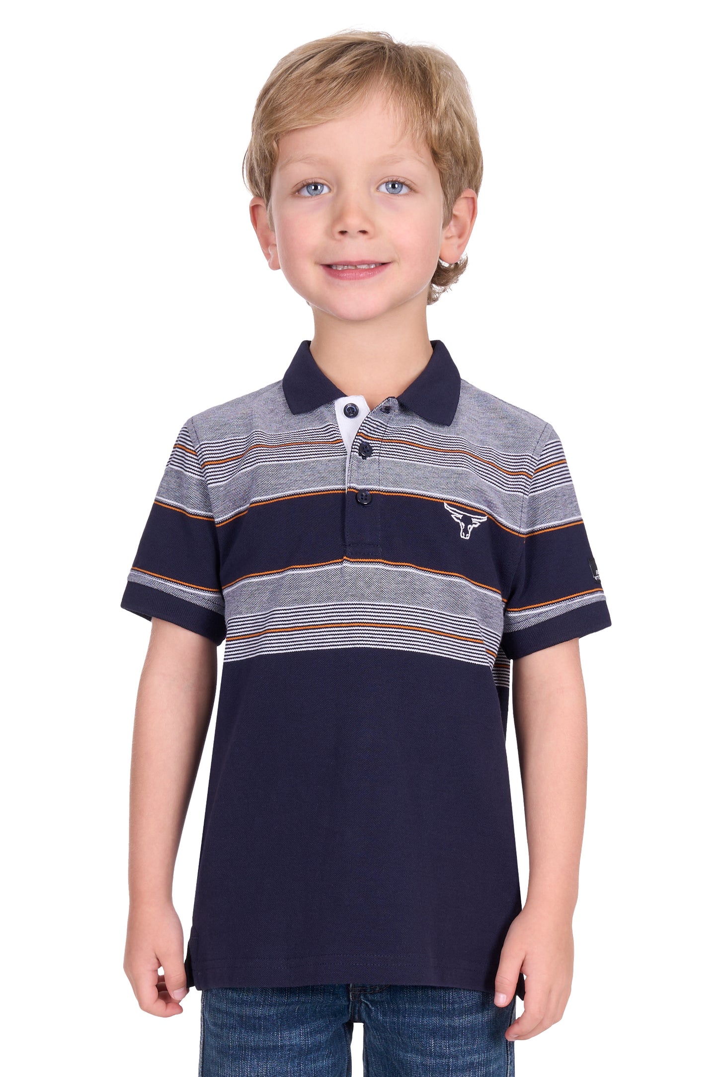Pure Western Boy's Brad Ss Polo - Navy
