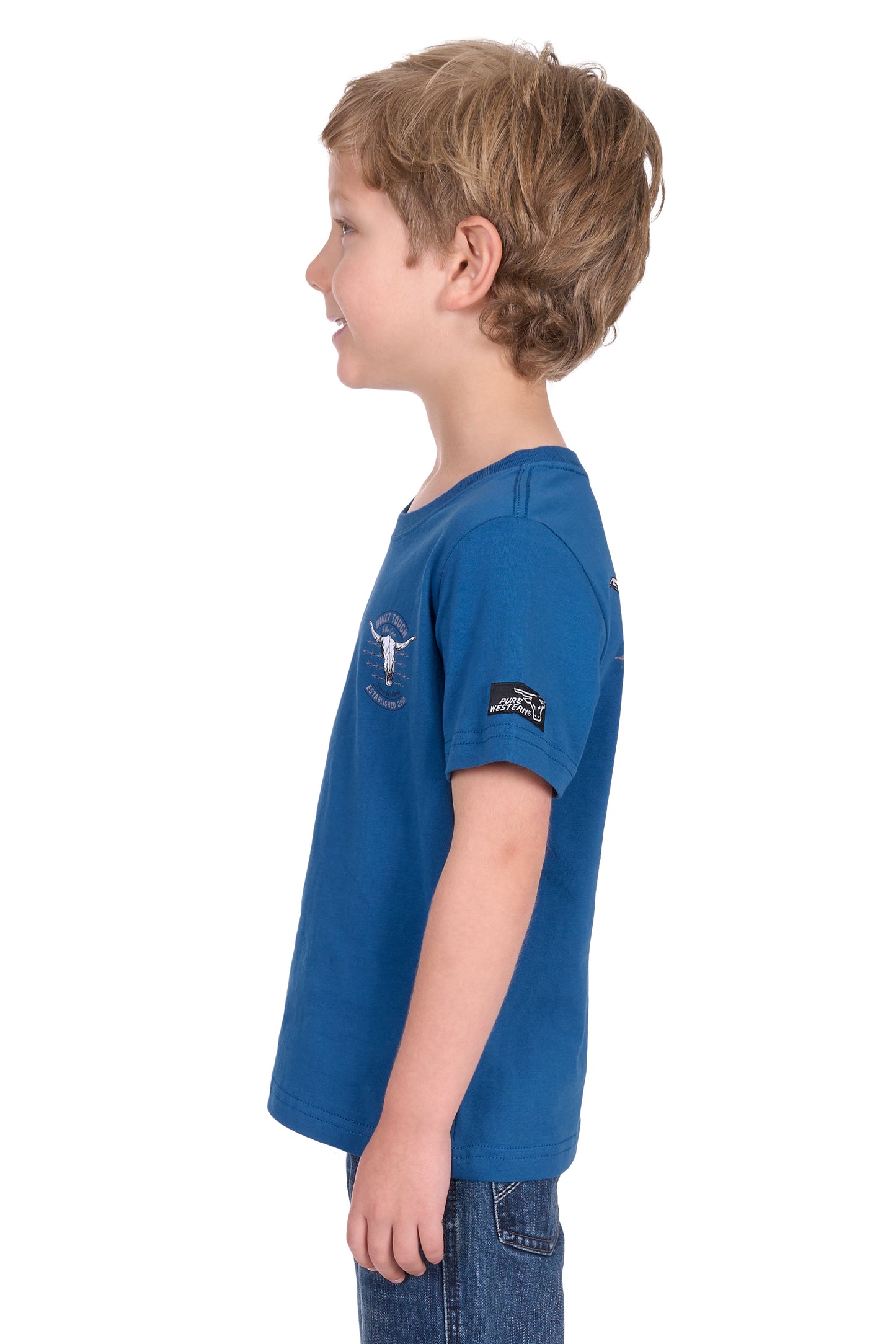 Pure Western Boy's Frank Ss Tee - Denim