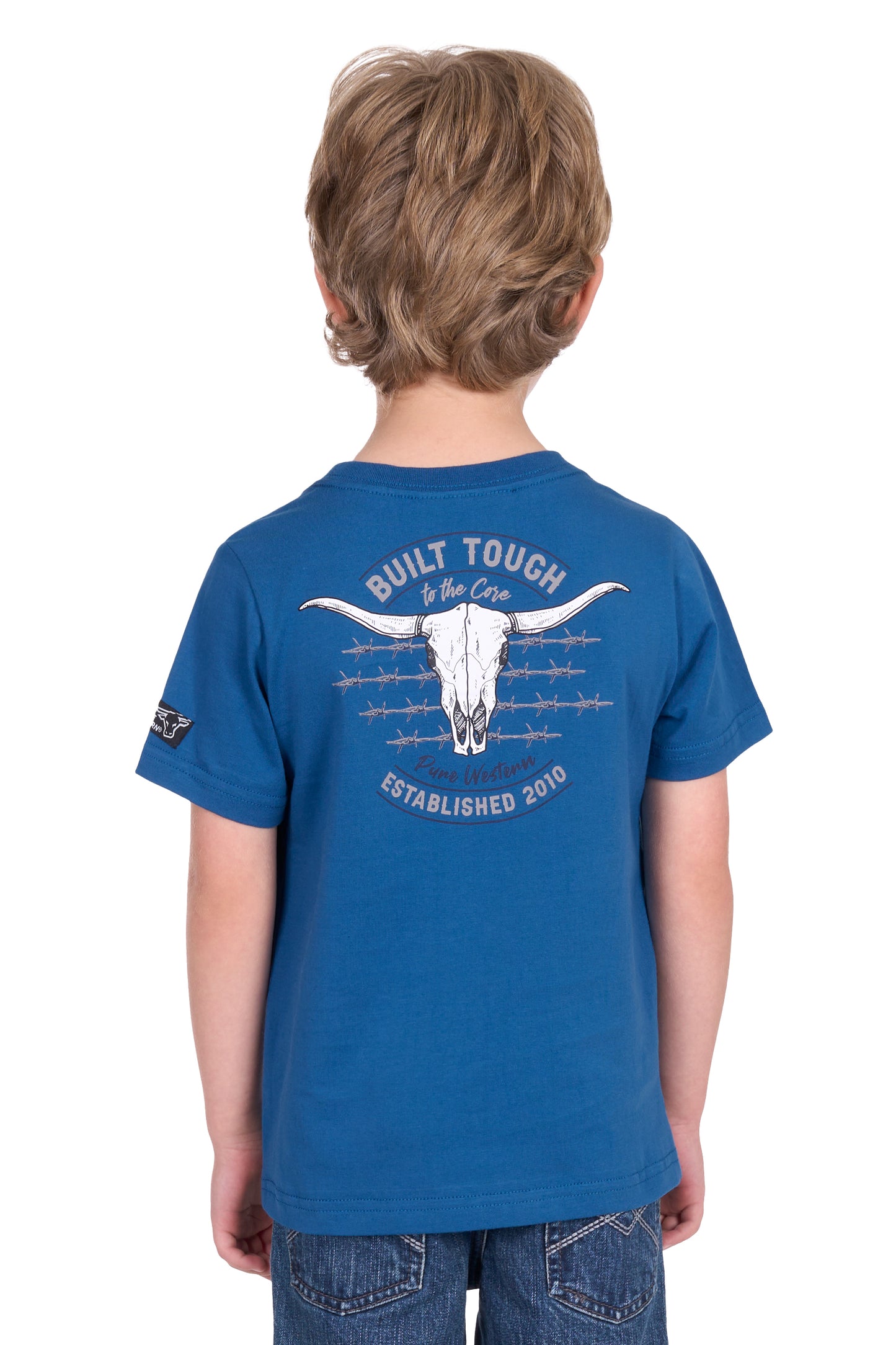 Pure Western Boy's Frank Ss Tee - Denim