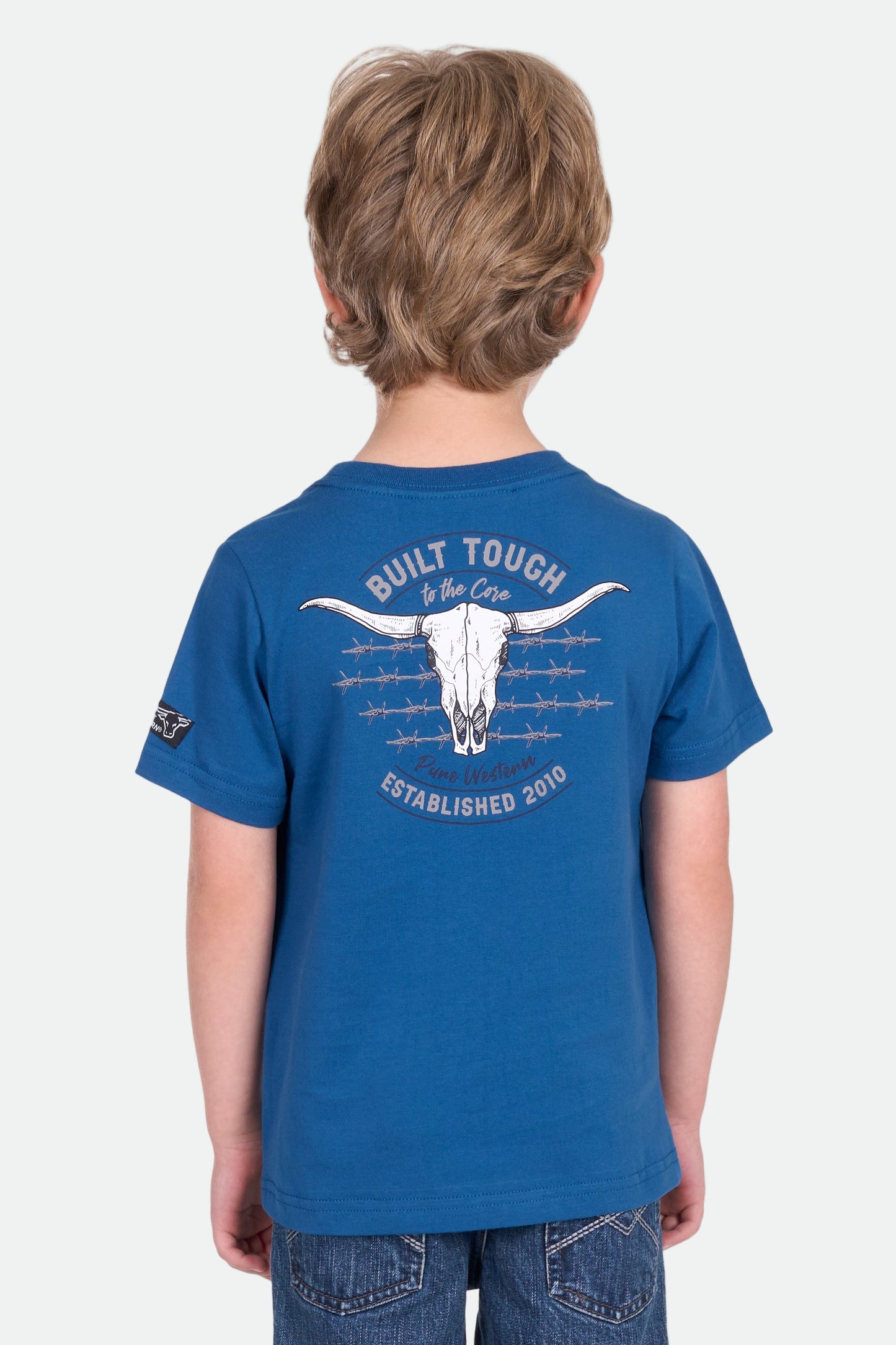 Pure Western Boy's Frank Ss Tee - Denim