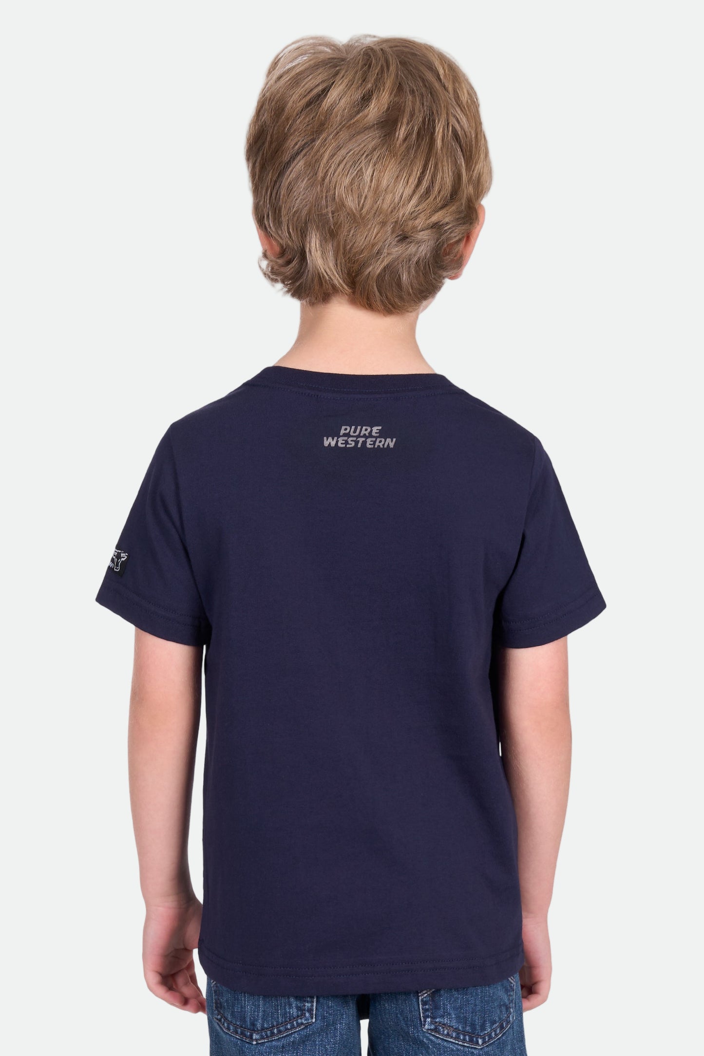 Pure Western Boy's Samuel Ss Tee - Navy