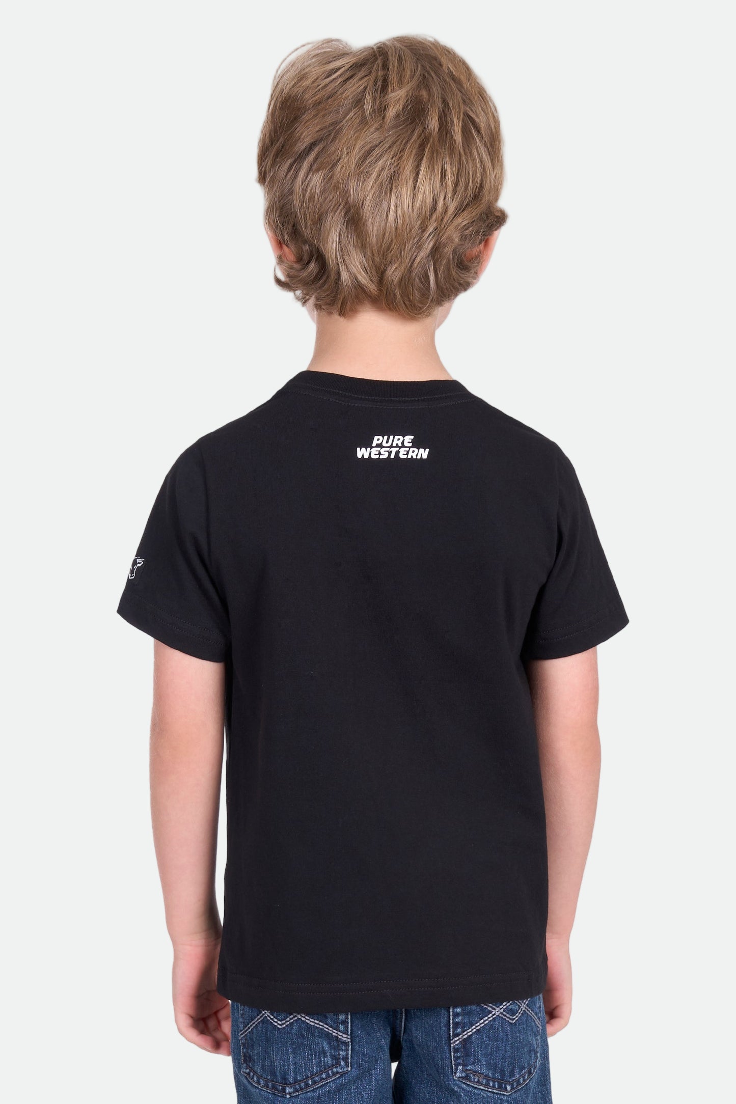 Pure Western Boy's Terry Ss Tee - Black