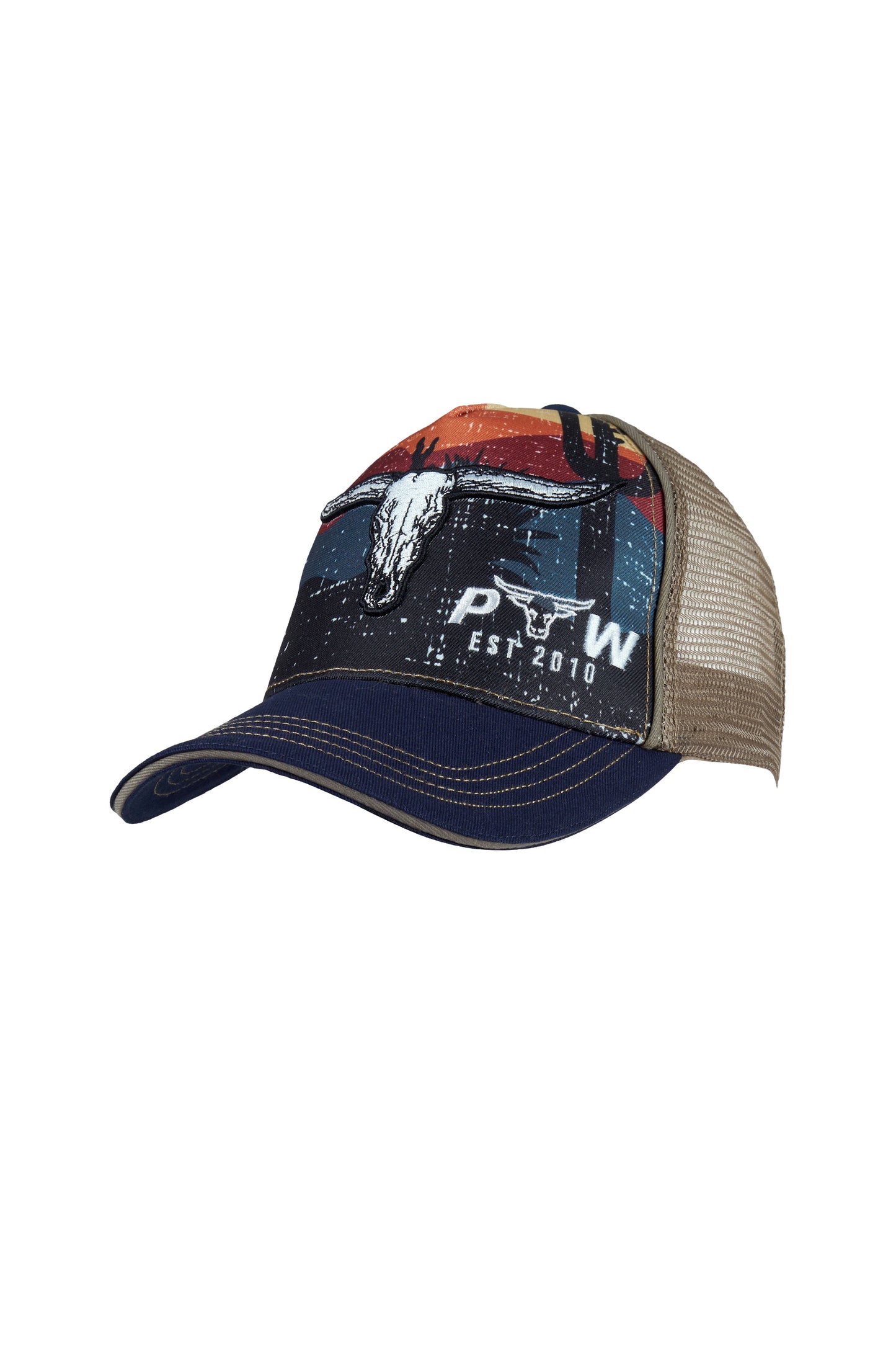 Pure Western Kid's Mason Trucker Cap - Navy/Tan