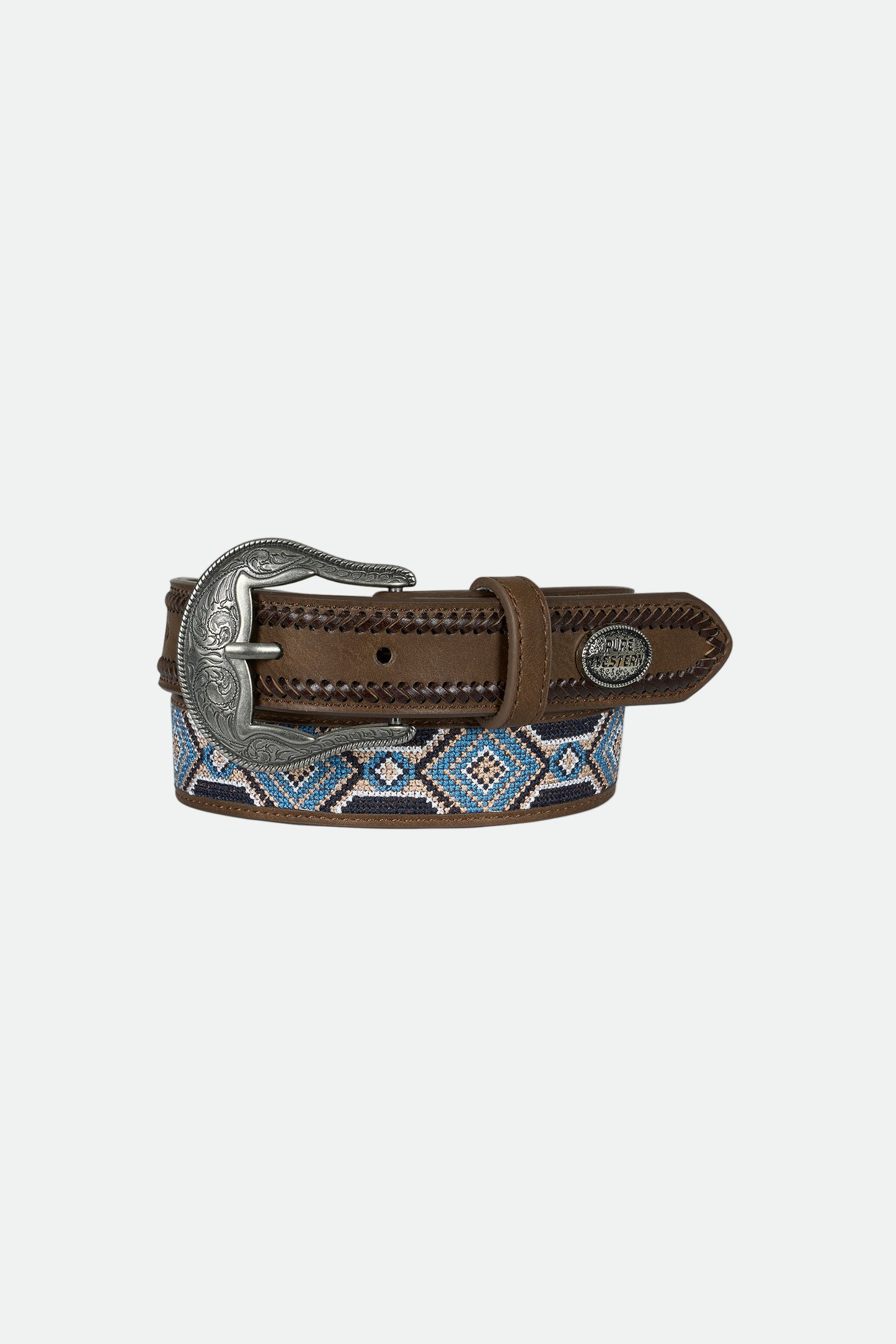 Pure Western Kid's Warren Belt - Tan/Multi