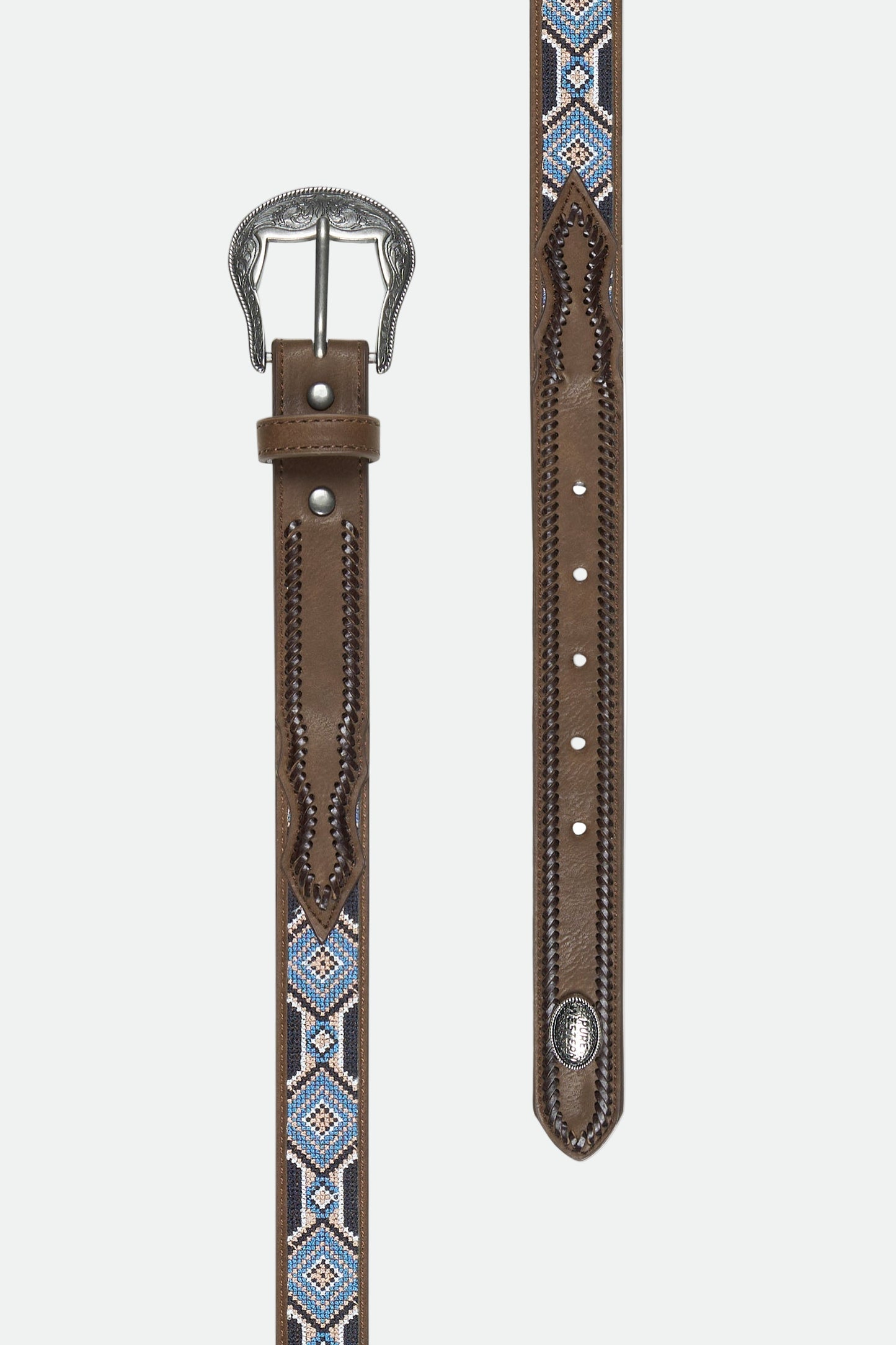 Pure Western Kid's Warren Belt - Tan/Multi