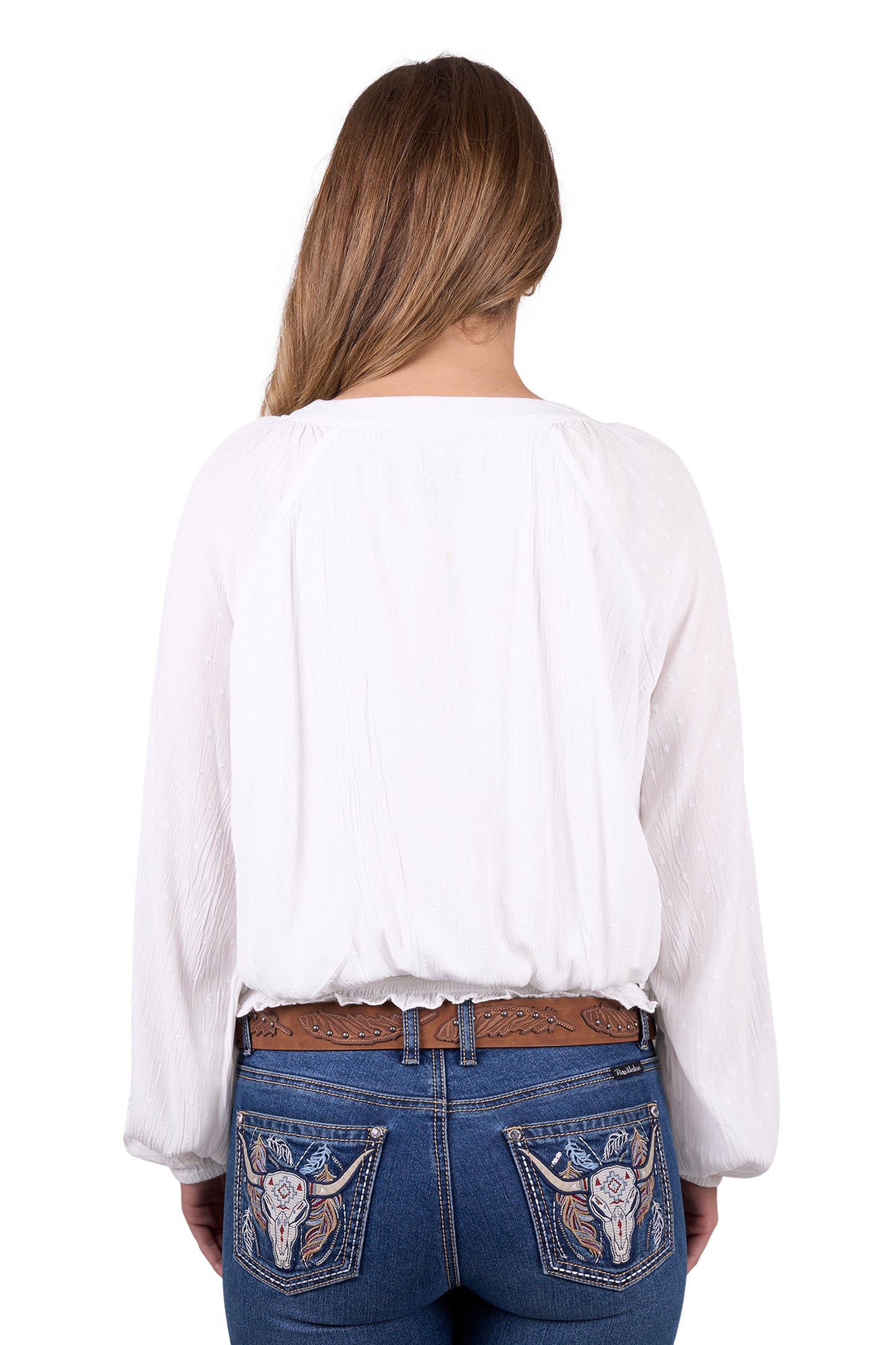 Pure Western Women's Nelly Ls Blouse - Ivory