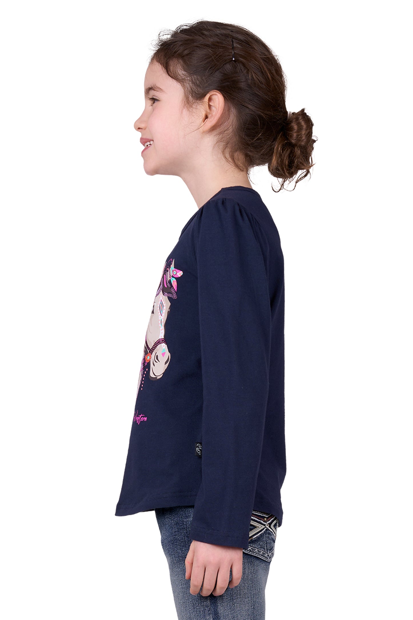 Pure Western Girl’s Kit Long Sleeve Tee - NAVY