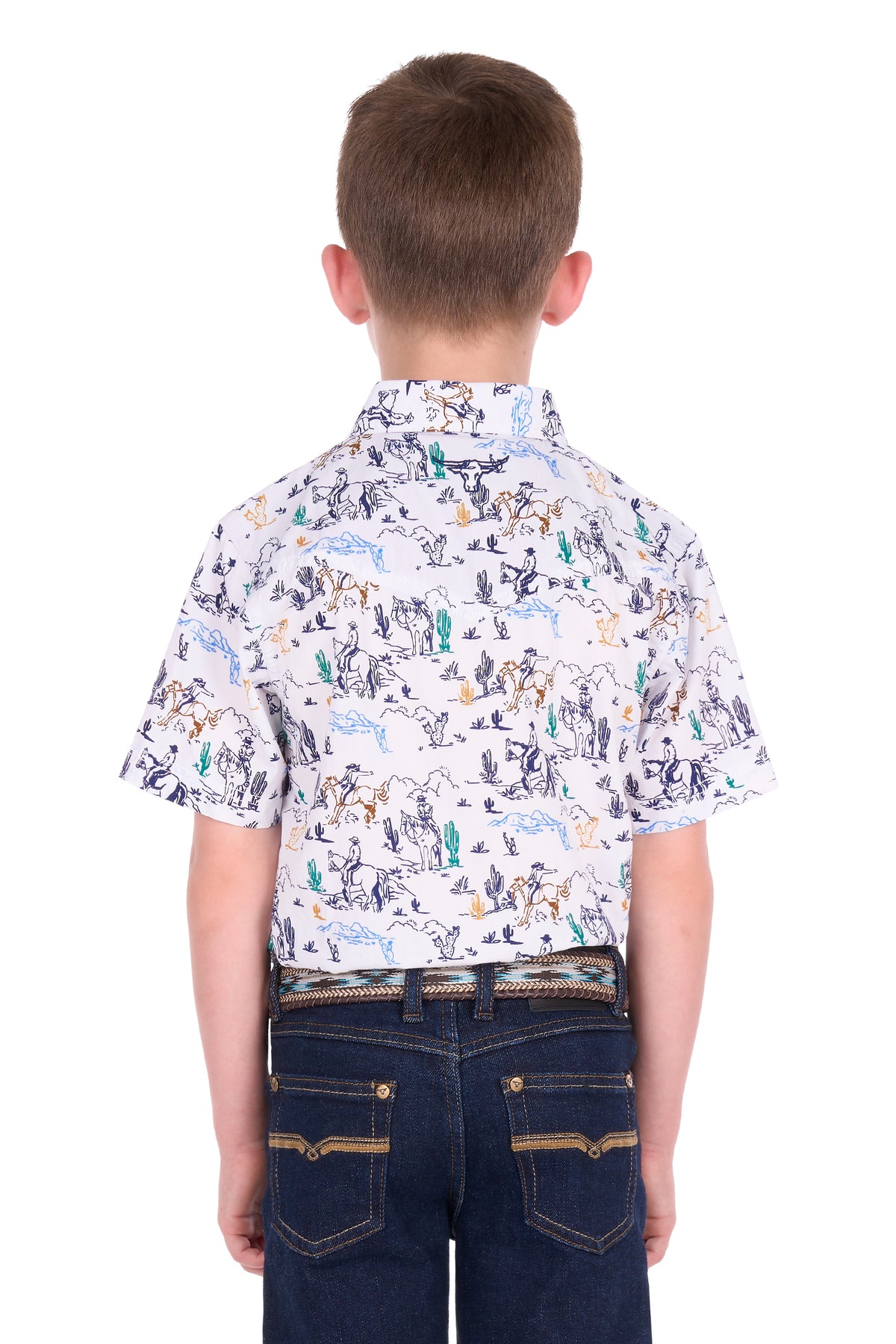 Pure Western Boys’ Mike Short Sleeve Shirt – Multi