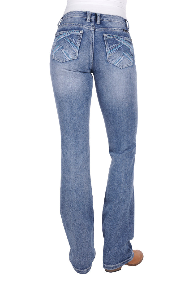 Pure Western Women's Criss Cross Relaxed Rider Jean