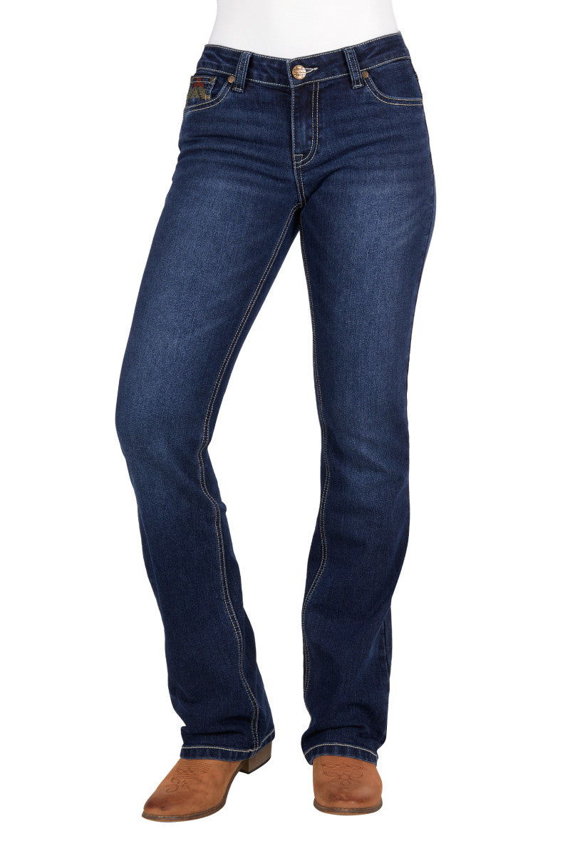 Pure Western Women's Ola Relaxed Rider Jean (Evening Sky) 36"Leg