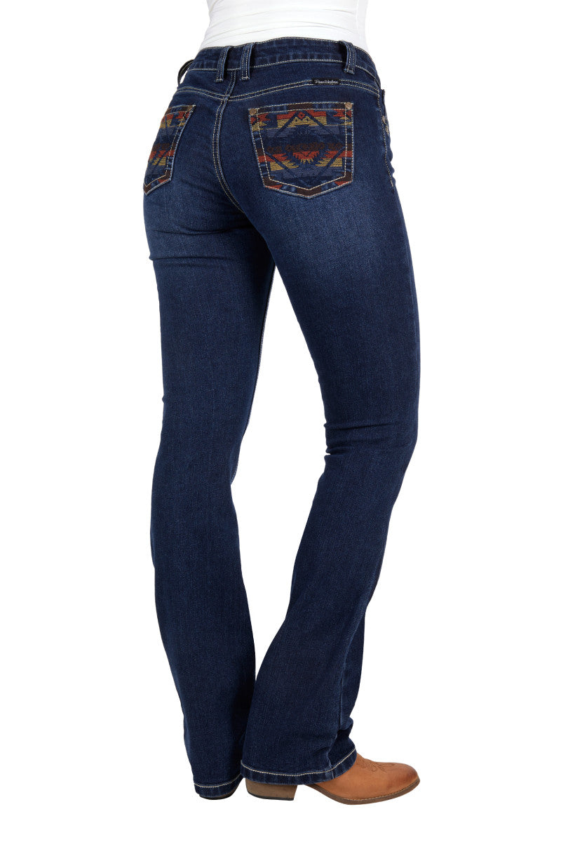Pure Western Women's Ola Relaxed Rider Jean (Evening Sky) 36"Leg