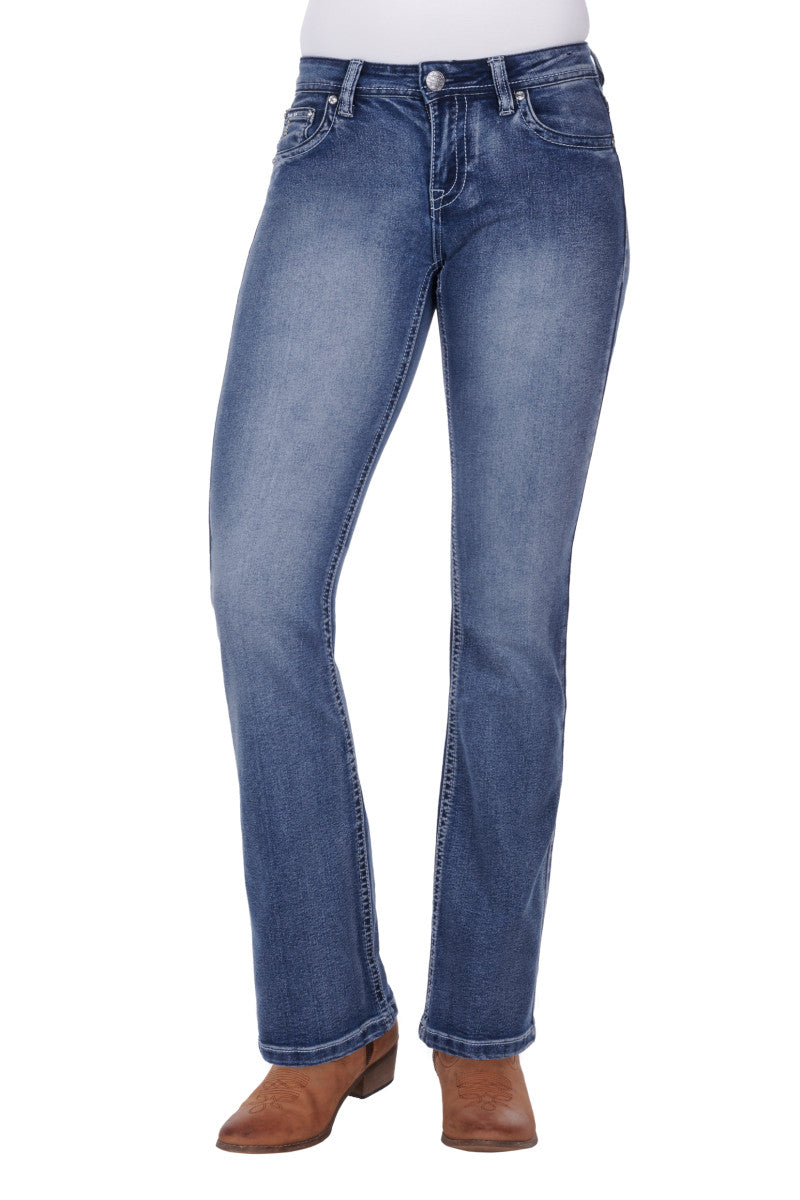 Pure Western Women's Steer Boot Cut Jean 32Leg