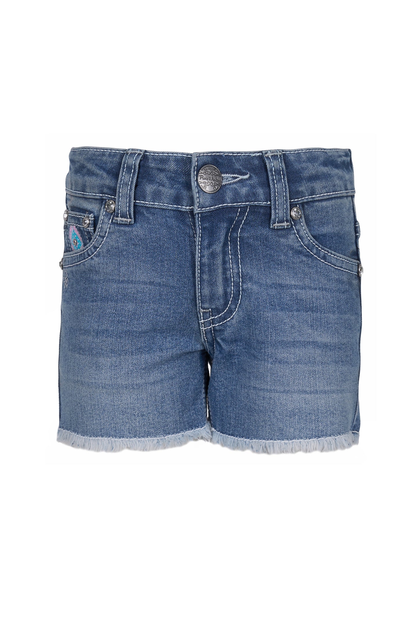 Pure Western Girl's Bailey Short - Retro Blue