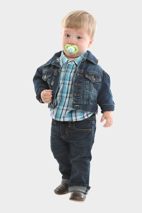 Wrangler USA Q Baby Boy Denim Jacket - Dark Blue