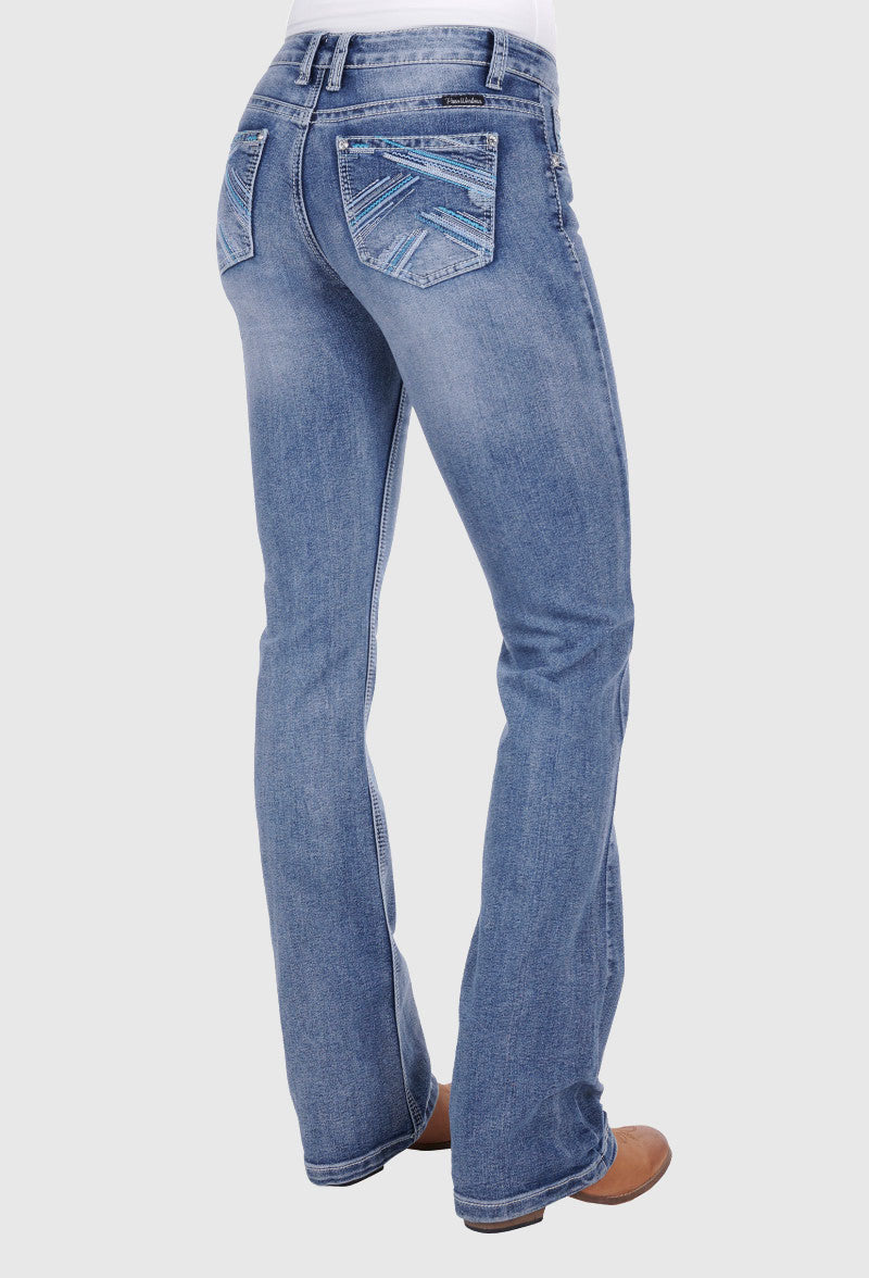 Pure Western Women's Criss Cross Relaxed Rider Jean