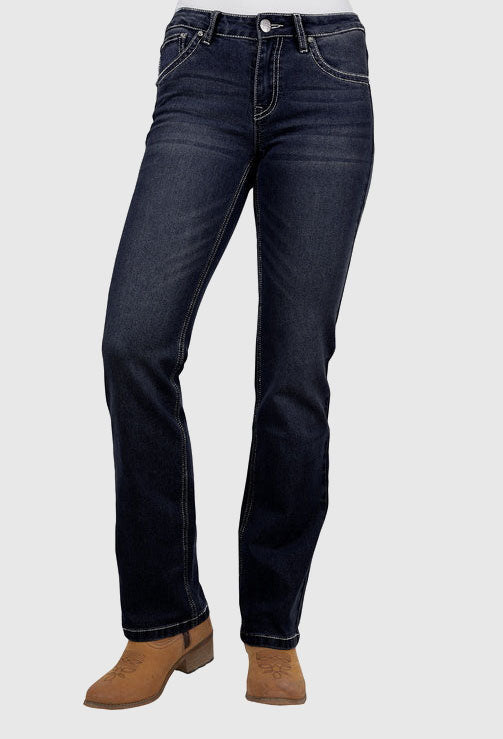 Pure Western Women's Kim Hi Rise Boot Cut Jean 34L (Midnight)