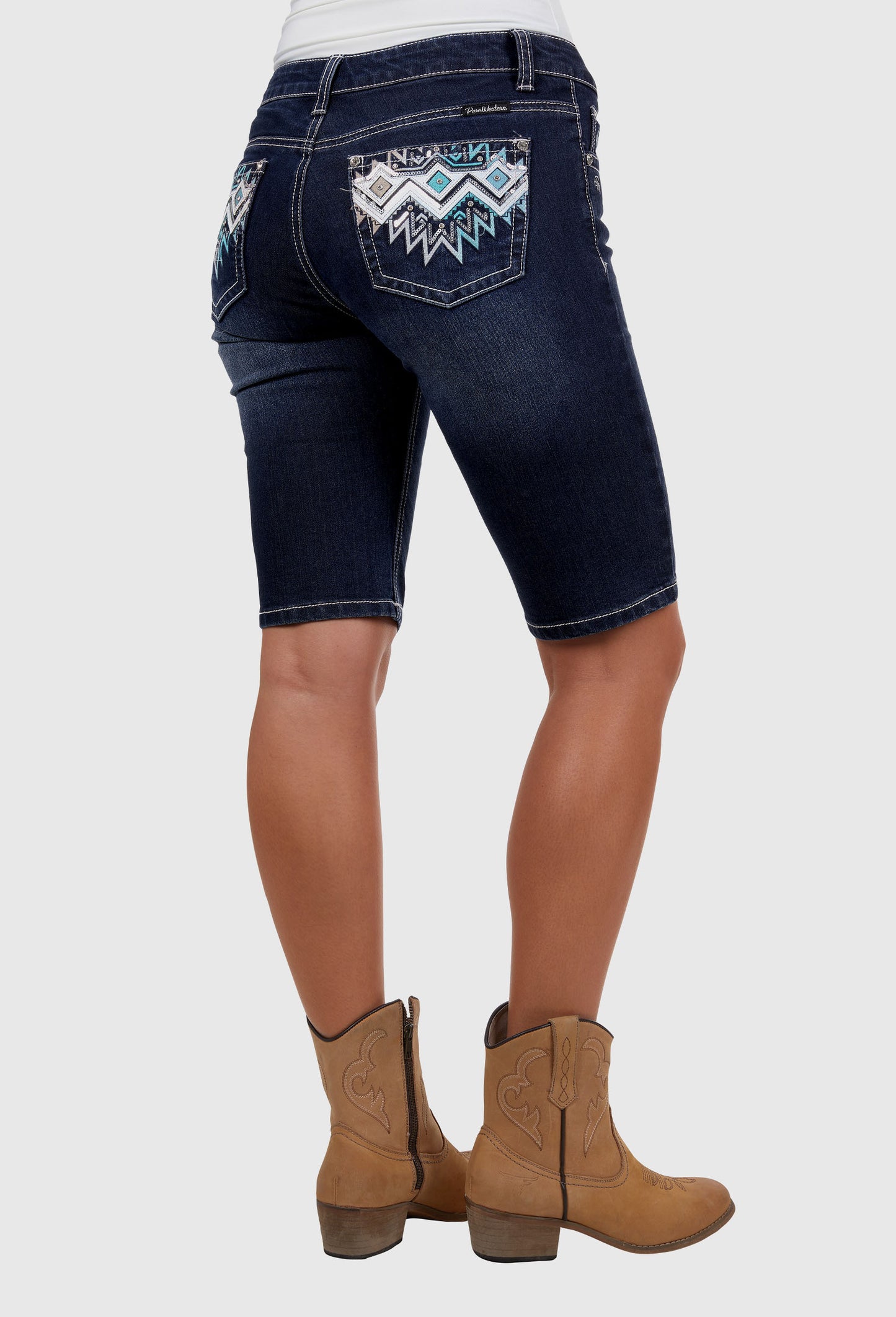 PURE WESTERN WOMENS SERENA SHORT (TEXAS SKY)