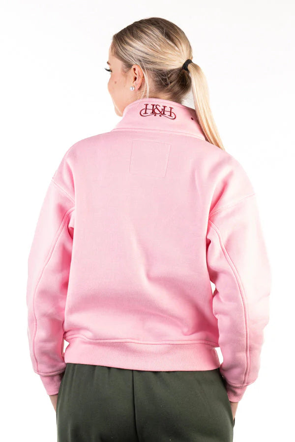 Hitchley & Harrow Winter Collection - Pale Pink Quarter Zip Jumper